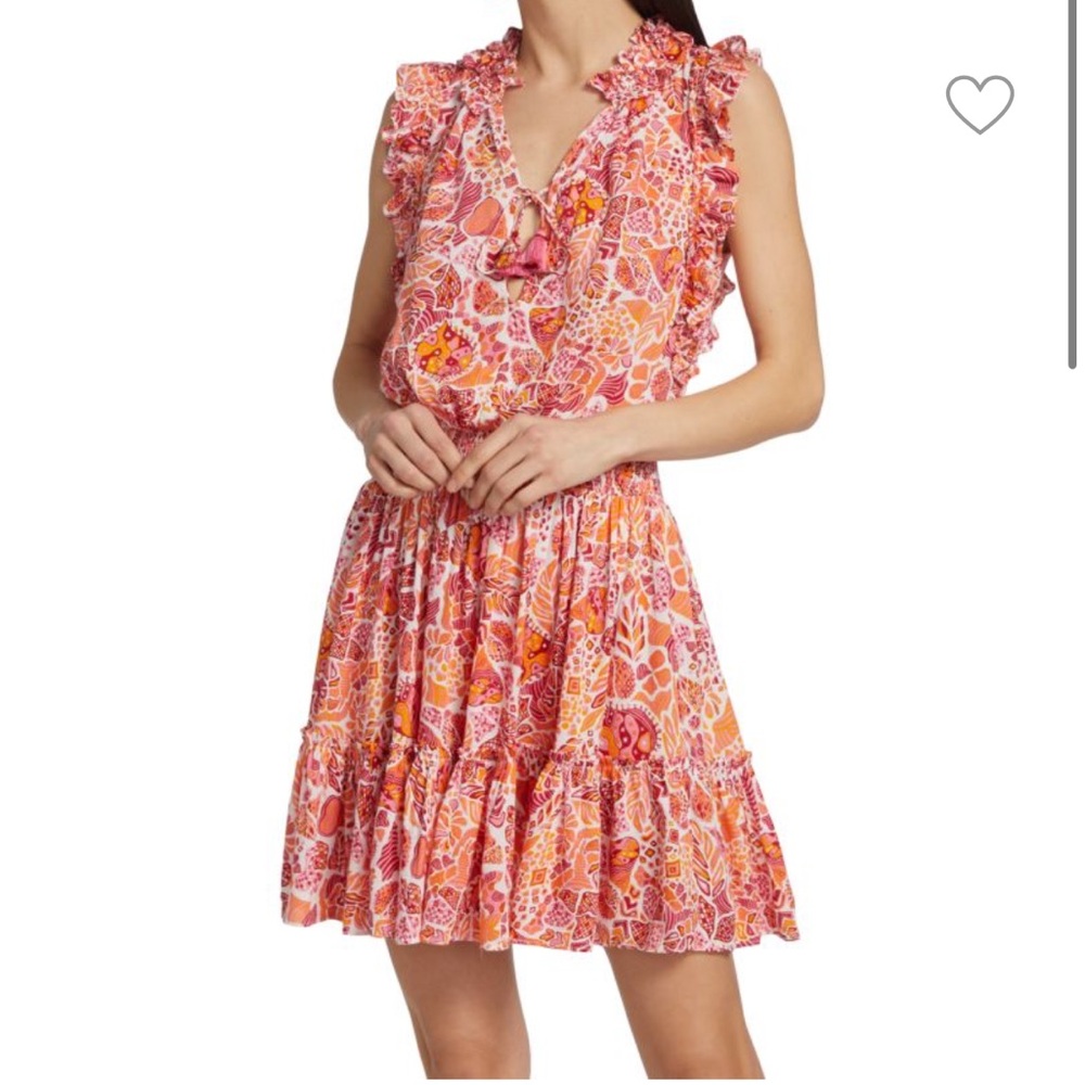 Poupette St Barth Pink and Orange Floral Dress